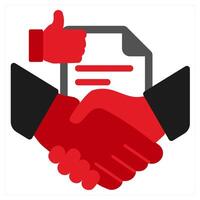 Best Proposal and deal icon concept in red filled color vector
