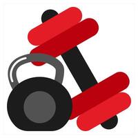 Weight Training icon concept in red filled color vector
