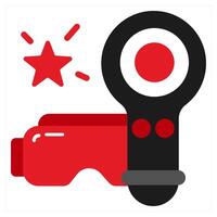 Vr Controller icon concept in red filled color vector