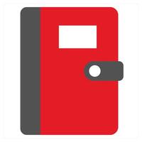 Classic Book icon concept in red filled color vector