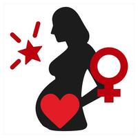 Pregnancy icon concept in red filled color vector