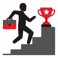 Career Growth and increase icon concept in red filled color vector