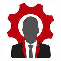Personal Development and development icon concept in red filled color vector