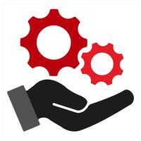 Computer Diagnostic icon concept in red filled color vector
