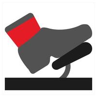 Accumulator icon concept in red filled color vector