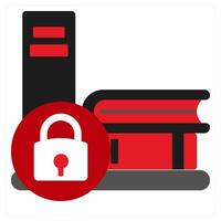 E-Book Reader icon concept in red filled color vector