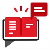 Text Book icon concept in red filled color vector