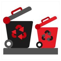 Save The World icon concept in red filled color vector