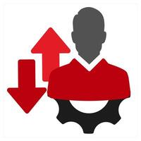 Green Technology icon concept in red filled color vector