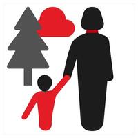Risk Management icon concept in red filled color vector