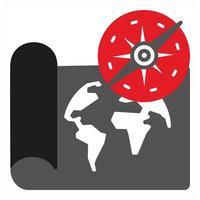Search book icon concept in red filled color vector