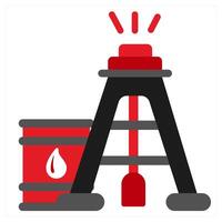 Worker icon concept in red filled color vector