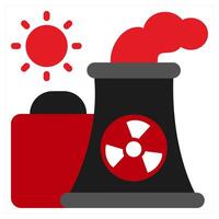 Oil Platform icon concept in red filled color vector