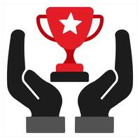 Solution icon concept in red filled color vector