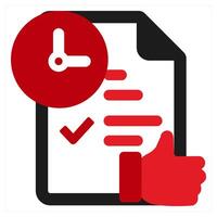 Legal Paper icon concept in red filled color vector