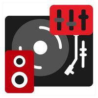 Mastering icon concept in red filled color vector