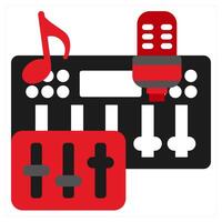 Mixing icon concept in red filled color vector
