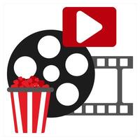 Director Chair icon concept in red filled color vector