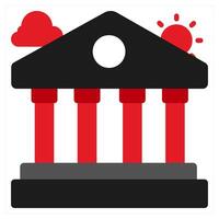 Clapper Board icon concept in red filled color vector