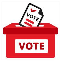 Ballot icon concept in red filled color vector