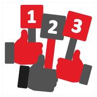 Voting icon concept in red filled color vector