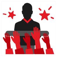 Vote Counting icon concept in red filled color vector