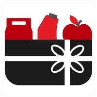 Food Sharing icon concept in red filled color vector