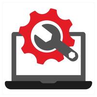 Guarantee icon concept in red filled color vector