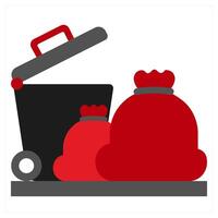 Technical Project icon concept in red filled color vector