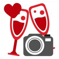 Event Photo icon concept in red filled color vector