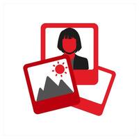 Raw icon concept in red filled color vector