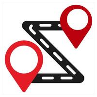 Location concept in red filled color vector