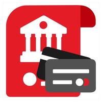 Bank Account icon concept in red filled color vector