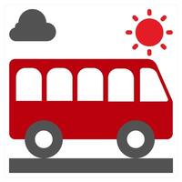 Transportion icon concept in red filled color vector