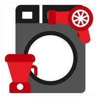 Appliances icon concept in red filled color vector