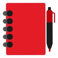 Diary icon concept in red filled color vector