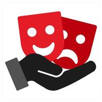 Mood icon concept in red filled color vector