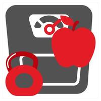 Weight Control icon concept in red filled color vector