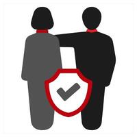 Joint Policy icon concept in red filled color vector