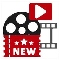 New icon concept in red filled color vector
