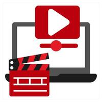 Trailers icon concept in red filled color vector