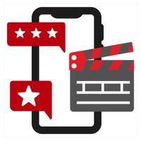 Rating icon concept in red filled color vector
