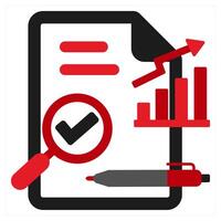 analysis Result icon concept in red filled color vector