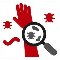 Skin Problems icon concept in red filled color vector