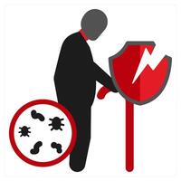 Week Immune System icon concept in red filled color vector