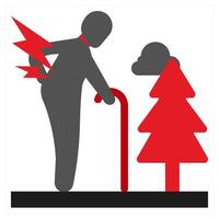 Backache icon concept in red filled color vector