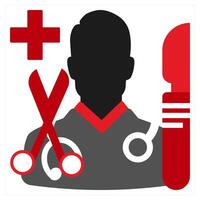 Physician icon concept in red filled color vector