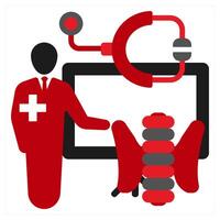 Endocrinologist icon concept in red filled color vector