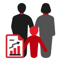 Family Status icon concept in red filled color vector