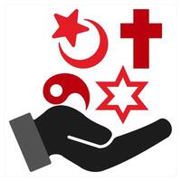 Religion icon concept in red filled color vector